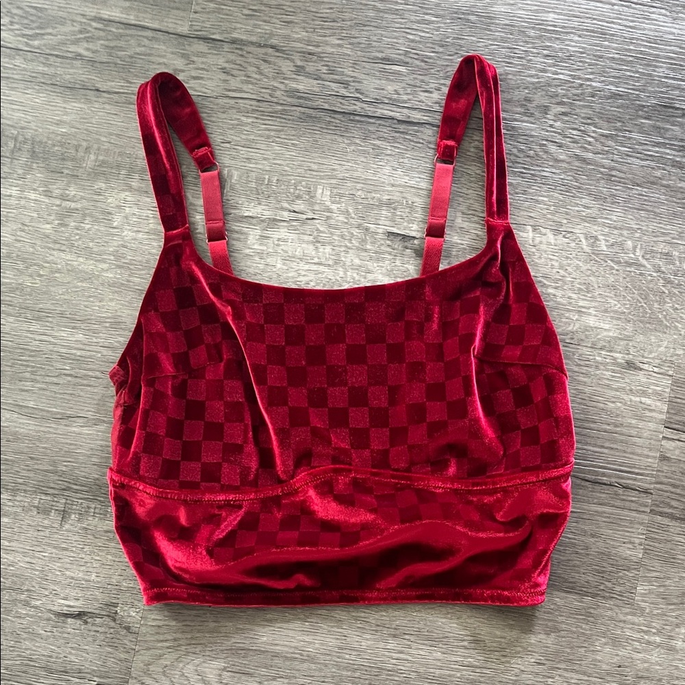 Velvet Red Checkered Camisole